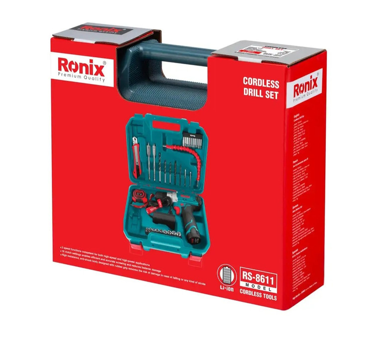 دریل شارژی رونیکس RS-8611 کیت ۳۵ پارچ