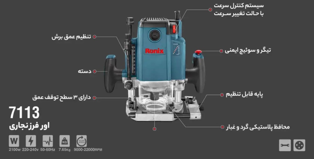 اور فرز نجاری رونیکس مدل 7113 قدرت ۲۱۰۰ وات